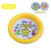 ราคา สระว่ายน้ําเป่าลม ทรงกลม แบบพกพา พับได้ สระเป่าลมสำหรับเด็กขนาด 65x65x16cm (22019278245)