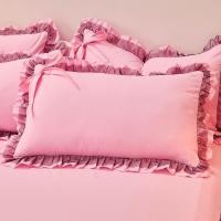 ราคา ปลอกหมอนสบายนุ่มสไตล์เจ้าหญิงฝาครอบขอบลูกไม้สีดำปลอกหมอนผ้าพิมพ์ลายสีพื้นสีสันสดใส (20917849181)