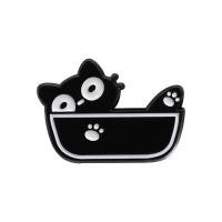 ราคา เข็มกลัดแมวดำเคลือบเข็มกลัดรูปแมวเข็มกลัดติดป้ายถ้วยตลก (20923730684)