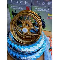 ราคา ล้อแม็ก ล้อแม็กพร้อมยาง ล้อแม็กคลิก125i ลายY สีทอง ยางขนาด80 90 14หลัง90 90 14 มียางใน (21472772143)