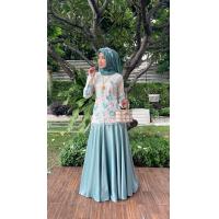 ราคา ฟรีฮิญาบ อก32 42 ชุดเดรสผ้าลูกไม้ ชุดรายอ (20702485558)