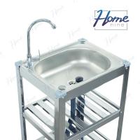 ราคา HOMENINE ซิ้งค์ล้างจาน อ่างล้างจาน สแตนเลส 3ชั้น เล็ก โครงสแตนเลสเงา (21496907670)