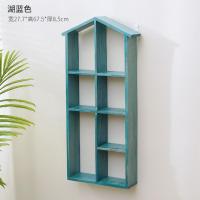 ราคา ชั้นวางของติดผนังกล่องเก็บของติดผนังแบบแขวนผนังชั้นแขวนตกแต่งผนังลายสก๊อตไม้แท้แบบไม่เจาะรูสไตล์วินเทจสำหรับวางบนโต๊ะ (20034457905)