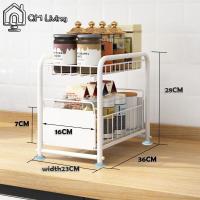 ราคา ชั้นวางของใต้อ่างล้างจาน ชั้นวางของในห้องครัว ชั้นวางอเนกประสงค์สำหรับห้องครัว ชั้นวางของใต้ซิงค์ ชั้นวางใต้ซิงค์ (18296812001)