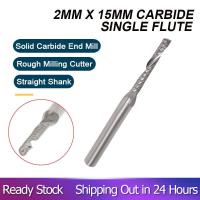 ราคา 1 2 3 4 5 6 8 10 20 pcs 2mm x 15mm Carbide Single Flute Spiral End Mill CNC Router Bit (16517875575)