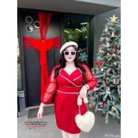 ราคา สาวอวบ เดรสสาวอวบ เดรสโคเรียแขนมุ้ง อก 38 40 42 44 46 (21020895010)