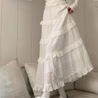 ราคา กระโปรงเค้กลูกไม้สีขาวผู้หญิง 2024 ใหม่ครูซดีไซน์ความรู้สึกเฉพาะกลุ่มกระโปรง A Line ชายร่างเล็ก (21701970247)