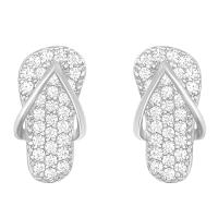 ราคา ต่างหูอัลลอยด์สุดสร้างสรรค์สำหรับผู้หญิงตุ้มหูรูปรองเท้าแตะน่ารัก (11083672675)