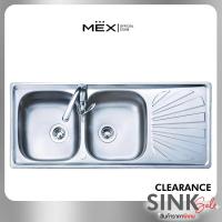 ราคา MEX รุ่น DL200 8 อ่างล้างจาน 2 หลุม 1 ที่พัก ขนาด 120 x 50 สเตนเลส สตีล AISI 304 (13682347819)