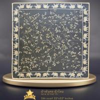 ราคา ผ้าพันคอผ้าไหม 33 x33 นิ้ว Silk scarf square 33 x33 inches AF06 จิม ทอมป์สัน Jim Thompson (18973545812)