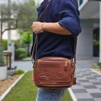 ราคา กระเป๋าสพาย หนังแท้ทั้งใบ งานดี ช่องใส่ของเยอะ ทนทานใช้ได้นานเป็น 10ปี แบรนด์แท้ STAFF 100 สายปรับสั้นยาวได้ (21538579346)