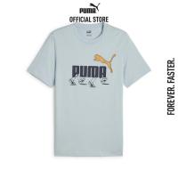 ราคา PUMA BASICS เสื้อยืดผู้ชายลายกราฟิกรองเท้าผ้าใบ สีฟ้า APP 68017822 (21433192237)