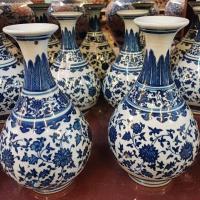 ราคา แจกันลายครามดอกไม้ งานกังไส สวยมาก ราคาดี มีให้เลือก 2 ขนาด SH 8และ10 นิ้ว (20929550212)