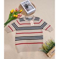 ราคา พร้อมส่ง 3สี เสื้อไหมพรม เสื้อคอกลม Burberry แขนศอก ผ้าหนานุ่ม ทอลายสไตล์แบรนด์ดัง งานป้าย Pannarai สเวตเตอร์ (21733415017)