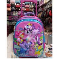 ราคา กระเป๋านักเรียน หน้านูน 3 มิติ กระเป๋าล้อลากเด็กอนุบาล ขนาด 12 14 16 นิ้ว สามารถใช้งานได้ 2 แบบ กระเป๋าลากได้หรือสะพายได้ (20879079267)