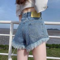 ราคา กางเกงขาสั้นผ้ายีนส์สีชมพู2022ฤดูร้อนใหม่สาวร้อนเอวสูงเป็นฝอยกางเกงยีนส์กางเกงขาสั้น Ins สไตล์แฟชั่นหลวมร้อนกางเกงผู้หญิงกางเกงขาสั้นกางเกงยีนส์ (15362666596)