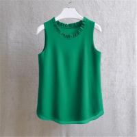 ราคา ↂ Woherb 21 Colors Solid Ruffle Chiffon Blouse Women 2023 Summer Fashion Vest Blusas Casual Loose Sleeveless Ladies Tops Shirt (16083412892)