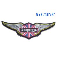 ราคา ป้ายปัก อาร์ม ตัวรีดติดหลังเสื้อบิ๊กไบค์ขนาดใหญ่ 11 6x4 นิ้ว LARGE WING TRIUMPH MOTORCYCLE BIKER CLUB IRON ON JACKET PATCH (638908256)