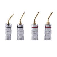 ราคา 4Pcs Gold Plated Banana Plugs 4mm Banana Plug for Video Speaker Adapter Audio Plug Wire Cable Connectors (19466226383)