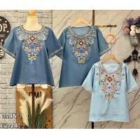 ราคา เสื้อปัก ผ้ายีนส์ โบฮีเมี่ยนน่ารัก ปลีกและส่ง อก46ยาว24 ผ้าปักและปักดอกลายสวย nudyda (21824219472)