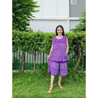 ราคา ชุดบาติกแขนกุด ชุดนอน บาติกเสื้อกางเกง ชุดเข้าเชตคุณแม่คุณยาย (10360048340)