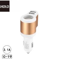 ราคา HOLO Car Charger ของแท้ 100 Car Charger รุ่น C 19 Double USB 3 1A with Lighter (17853668985)