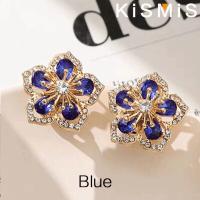 ราคา KISMISA ต่างหูดอกไม้ต่างหูเม็ดกลมกลีบดอกไม้สีชมพู1คู่ต่างหูเพชรเต็มตัวลายกุหลาบกลวง (21499563027)