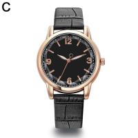 ราคา สายหนัง PU นาฬิกาควอตซ์โลหะนาฬิกาข้อมือสตรีแบบลำลองหนาสองชั้นนาฬิกาข้อมือผู้หญิงหน้าปัดแบบเรียบ A4B4 (21028004404)