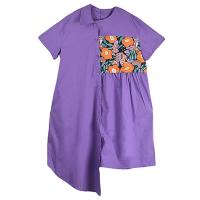 ราคา XITAO Loose Asymmetric Shirt Dress Fashion Patchwork Print Women Dress DMJ4093 (21672217653)