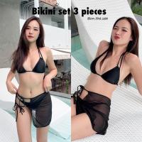 ราคา on the sea Bikini Two Piece all black ชุดว่ายน้ำทูพีช ชุดว่ายน้ำผูก ผ้าผูกเอว ชุดเซ็ตผู้หญิง บิกินี่ว่ายน้ำ (21030165994)