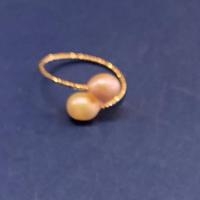 ราคา แหวนไข่มุกแท้ ฟรีไซส์ free style ชุบทอง real pearl ring free size PS (16994406190)