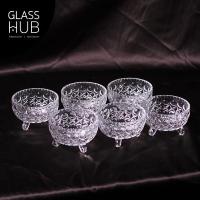 ราคา GLASS HUB W1023 โถแก้วเล็ก ลายคริสตัล เจียระไน มีฝาปิด เหมาะสำหรับใส่ขนม หรือ สิ่งของต่างๆ เซต 6 ใบ (18338122863)