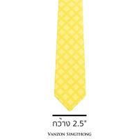 ราคา เนคไทสีเหลืองพิมพ์ลายไทย เนคไทสลิมผ้าโพลีเอสเตอร์สีเหลืองพิมพ์ลาย By Vanzon Singthong (16444275896)