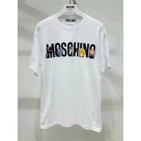 ราคา Moschino เสื้อยืดผู้หญิงแขนลำลองขาสั้นพิมพ์ลายรอบคอหลวมใหม่ฤดูร้อนเสื้อยืดเทรนด์เสื้อคอตตอน (20250514374)