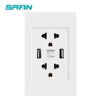 ราคา SRAN Type C USB Dual Thailand Socket 5V 2 1A PC Flame Retardant 118mm Panel USB C Double Thai Wall Plugs White Black Grey Electrical Circuitry Parts (20226779451)