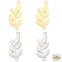 ราคา 20Pcs Box 2 Colors Leaf Charms 18K Gold Plated Stainless Steel 2 Holes Leaf Connectors Charms for DIY Making Bracelets Necklaces Earrings (20582352993)
