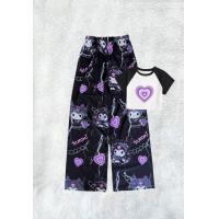 ราคา กางเกงผ้าไหมอิตาลีลายมันส์ ลายคุโรมิม่วง (21006795320)