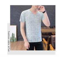 ราคา เสื้อยืดผู้ชายแขนสั้นคอวีผ้าไหมน้ำแข็งสไตล์แฟชั่นเกาหลี เนื้อผ้านุ่มนิ่มใส่สบายราคาถูก (20250911932)