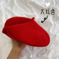 ราคา พร้อมส่ง หมวกเบเร่ต์ผ้าวูลหนา แบบขอบพับ Beret กันหนาวผ้าวูล 100 (16832048686)