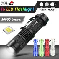 ราคา 50000LM MiniไฟฉายLED Q5 T6ไฟฉายกลL2ไฟฉายLEDปรับซูมโดยใช้AA 14500ไฟฉายไฟฉายกันน้ำทหาร (9252632849)