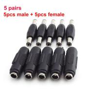 ราคา KYLE Wild Shop 5 5mmx2 1mm DC male female to male female pair Power Socket jack plug double end Connector Panel Mounting Jack adapter CCTV (20347368344)