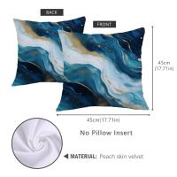 ราคา ปลอกหมอนอิงลายหินอ่อนสองด้านขนาด45X45ซม หมอนอิงลายหินอ่อนสีฟ้าครามเรขาคณิตปลอกหมอนผิวพีชแบบตกแต่งโซฟาทันสมัย (20935872726)