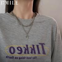 ราคา สร้อยคอไม้กางเขนคู่ยาว17ไมล์สำหรับทุกเพศสร้อยคอโซ่เงินแบบเรียบง่ายเครื่องประดับสำหรับผู้หญิง (21836072320)