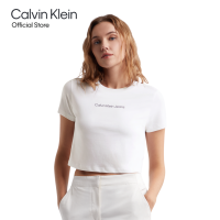 ราคา CALVIN KLEIN เสื้อยืดแขนสั้นผู้หญิง ทรง Regular Crop รุ่น J224288 YAF สีขาว (21728115034)