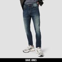 ราคา DAVIE JONES กางเกงยีนส์ ผู้ชาย ทรงสลิม กรม RO0002 LN Slim Fit Jeans in Navy (21723187539)