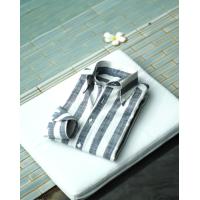 ราคา navy off white linen button down collar long sleeve shirt เชิ้ตผ้าลินินลายริ้วกรมคอปกกระดุมแขนยาว (19897375389)