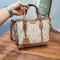 ราคา Foreign Trade Perry Series Canvas TBˉ Jacquard Small Tote Bag T Monogram Pattern One Shoulder Messenger Womens Bag (21156603956)
