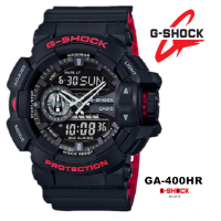 ราคา CASIO G SHOCK นาฬิกาข้อมือผู้ชาย สายเรซิ่น รุ่น GA 400HR 1A Red and black (4661410023)