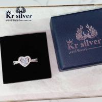ราคา Kr silver เงินแท้ 925 แหวนเงินแท้ เพชร cz รูปหัวใจ (9687418133)