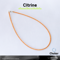 ราคา CHOKER สร้อยคอ หินแท้ ซิทริน ขนาด 2 มม เลือกขนาดความยาวได้ โช๊คเกอร์ หิน citrine by siamonlineshop (21796239113)